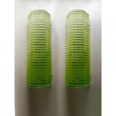  SimoEng Set of Two Diamanted Green Rectangular Murano Glass Wall Sconce - 3612380
