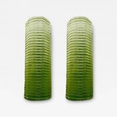  SimoEng Set of Two Diamanted Green Rectangular Murano Glass Wall Sconce - 3614920