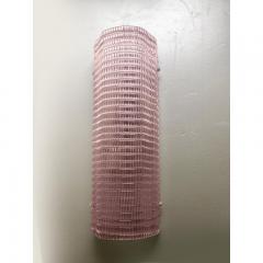  SimoEng Set of Two Diamanted Pink Rectangular Murano Glass Wall Sconce - 3612403