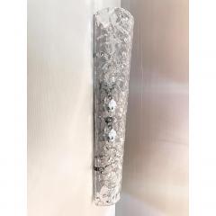  SimoEng Set of Two Italian Transparent Hammered Murano Style Glass Wall Sconces - 4086660