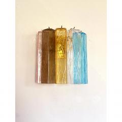  SimoEng Set of Two Multicolored Squares Bark Murano Glass Wall Sconces - 4086862