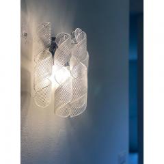  SimoEng Set of Two Transparent Ricci Murano Glass Wall Sconces in Mazzega Style - 3711621