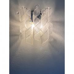  SimoEng Set of Two Transparent Ricci Murano Glass Wall Sconces in Mazzega Style - 3711624