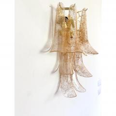  SimoEng Set of Two Transparent and Gold Selle Murano Glass Wall Sconce - 4718607