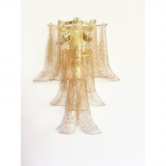 SimoEng Set of Two Transparent and Gold Selle Murano Glass Wall Sconce - 4718609