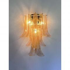  SimoEng Set of Two Transparent and Gold Selle Murano Glass Wall Sconce - 4718611