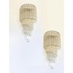  SimoEng Set of Two Venetian Quadriedro Twist Murano Glass Wall Sconces - 4028280