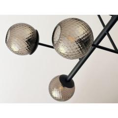  SimoEng Smoked Fum Ballotton Spheres Attributed to Murano Glass Sputnik Chandelier - 4350090