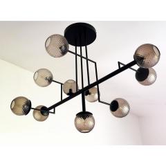  SimoEng Smoked Fum Ballotton Spheres Attributed to Murano Glass Sputnik Chandelier - 4350091