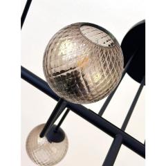  SimoEng Smoked Fum Ballotton Spheres Attributed to Murano Glass Sputnik Chandelier - 4350092