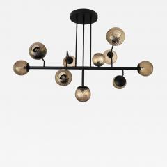  SimoEng Smoked Fum Ballotton Spheres Attributed to Murano Glass Sputnik Chandelier - 4351996