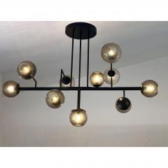 SimoEng Smoked Fum Ballotton Spheres Attributed to Murano Glass Sputnik Chandelier - 4602712