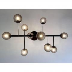  SimoEng Smoked Fum Ballotton Spheres Attributed to Murano Glass Sputnik Chandelier - 4602713