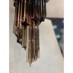  SimoEng Smoked and Clear Quadriedro Cascade Chandelier Murano Glass - 3634475