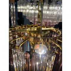  SimoEng Smoked and Clear Quadriedro Cascade Chandelier Murano Glass - 3634479