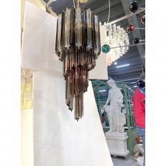  SimoEng Smoked and Clear Quadriedro Cascade Chandelier Murano Glass - 3634480