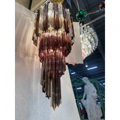  SimoEng Smoked and Clear Quadriedro Cascade Chandelier Murano Glass - 3634484