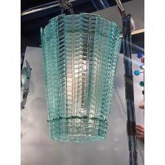  SimoEng Sputnik Lantern Pendant in Transparent and Sanded Green Whater Murano Glass - 3968251