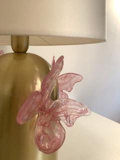  SimoEng Table lamp Murano glass with pink butterfly - 3099409