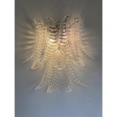  SimoEng Transparent Felci Murano Glass Wall Sconces A Pair - 3443918