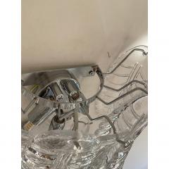  SimoEng Transparent Felci Murano Glass Wall Sconces A Pair - 3443919