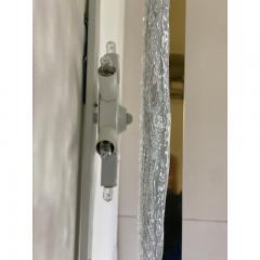  SimoEng Transparent With Silver Leaf Murano Glass Disc and Brass Metal Frame - 3602495