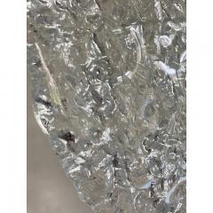  SimoEng Transparent With Silver Leaf Murano Glass Disc and Brass Metal Frame - 3602498