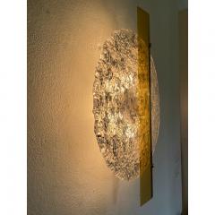  SimoEng Transparent With Silver Leaf Murano Glass Disc and Brass Metal Frame - 3602499