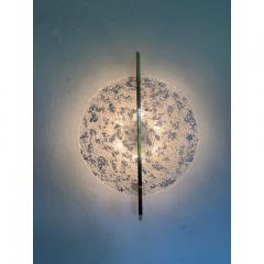  SimoEng Transparent With Silver Leaf Murano Glass Disc and Brass Metal Frame - 3602504