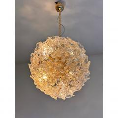  SimoEng Transparent and Gold Lotus Murano Style Glass Sputnik Chandelier - 4086696