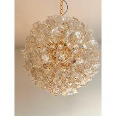  SimoEng Transparent and Gold Lotus Murano Style Glass Sputnik Chandelier - 4086698