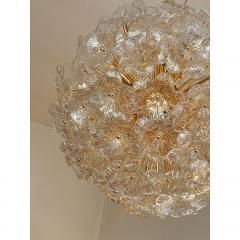  SimoEng Transparent and Gold Lotus Murano Style Glass Sputnik Chandelier - 4086699
