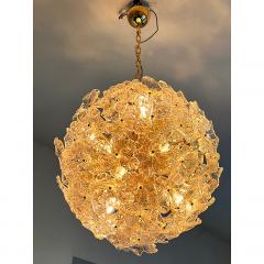  SimoEng Transparent and Gold Lotus Murano Style Glass Sputnik Chandelier - 4086703