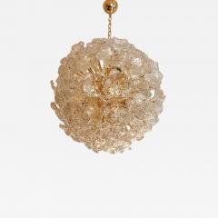  SimoEng Transparent and Gold Lotus Murano Style Glass Sputnik Chandelier - 4087412