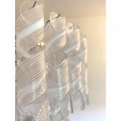  SimoEng Transparent and White Ricci Murano Glass Chandelier - 3610040
