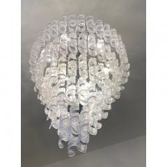  SimoEng Transparent and White Ricci Murano Glass Chandelier - 3610042