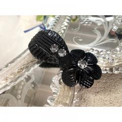  SimoEng Venetian Black Floreal Hand Carving Mirror in Murano Glass Style - 3336308