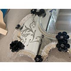  SimoEng Venetian Black Floreal Hand Carving Mirror in Murano Glass Style - 3345749