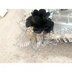  SimoEng Venetian Black Floreal Hand Carving Mirror in Murano Glass Style - 3345750