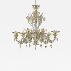  SimoEng Venetian C Rezzonico Floral Gold Murano Style Glass Chandelier - 4031099