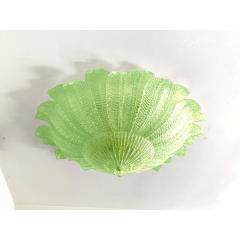  SimoEng Venetian Green Leafs Murano Style Glass Flush Mount - 4028841