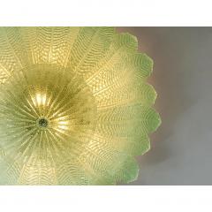  SimoEng Venetian Green Leafs Murano Style Glass Flush Mount - 4028843