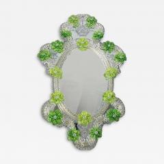  SimoEng Venetian Oval Green Floral Hand Carved Mirror by Simoeng for Simoeng - 4689274
