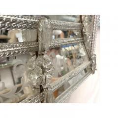  SimoEng Venetian Rectangular Floreal Hand Carving Wall Mirror in Murano Glass Style - 3345683