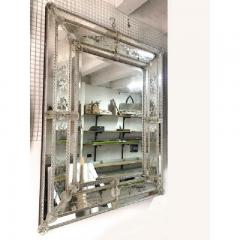  SimoEng Venetian Rectangular Floreal Hand Carving Wall Mirror in Murano Glass Style - 3345687