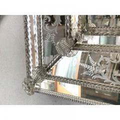  SimoEng Venetian Rectangular Floreal Hand Carving Wall Mirror in Murano Glass Style - 3345689