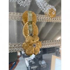  SimoEng Venetian Rectangular Gold Floreal Hand Carving Mirror in Murano Glass Style - 3345714