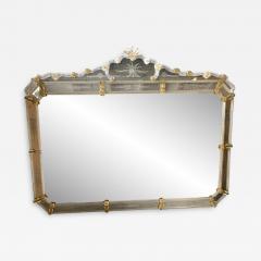  SimoEng Venetian Rectangular Gold Floreal Hand Carving Mirror in Murano Glass Style - 3347884