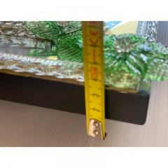  SimoEng Venetian Rectangular Green Floreal Hand Carving Mirror in Murano Glass - 3345764