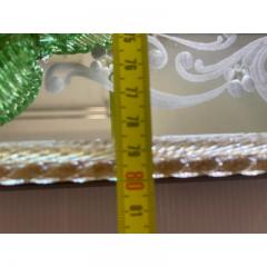  SimoEng Venetian Rectangular Green Floreal Hand Carving Mirror in Murano Glass - 3345766